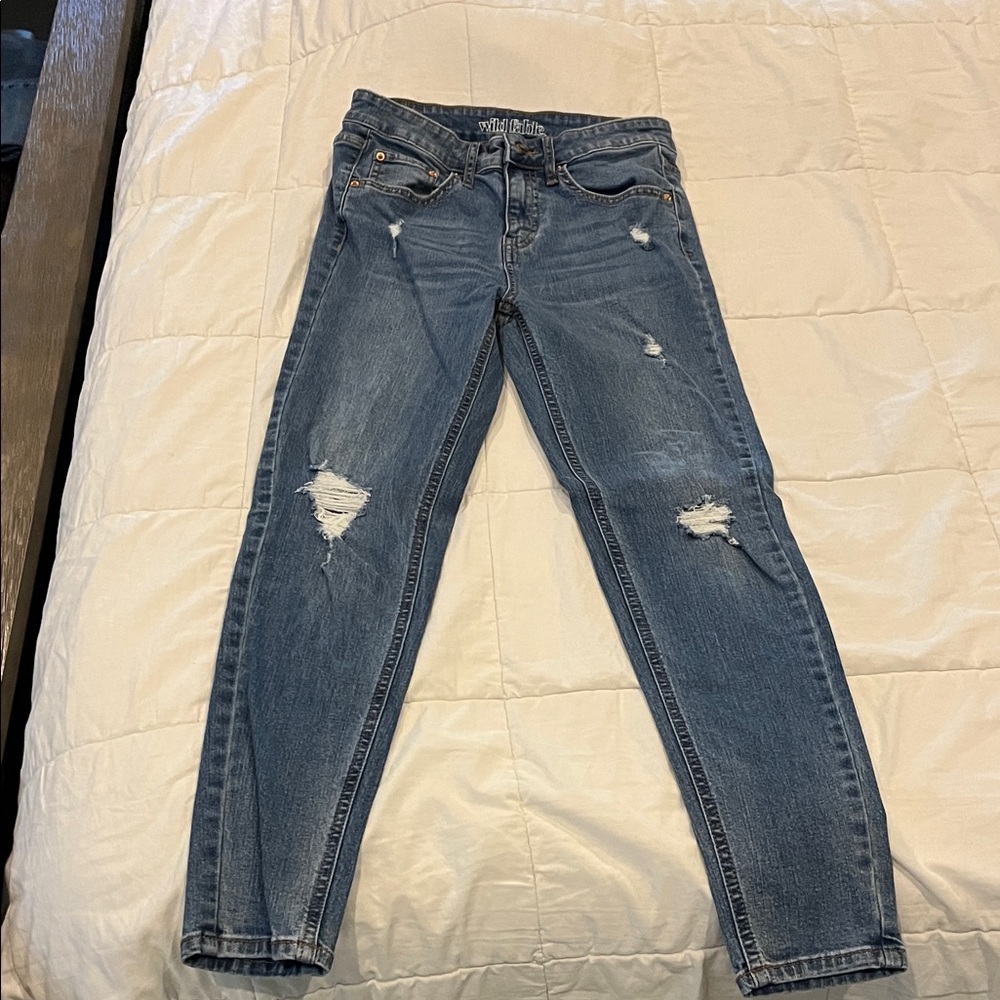 Wild Fable Blue Distressed Skinny Jeans